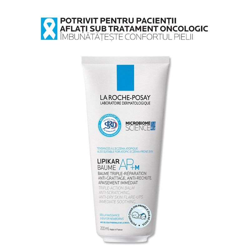 Balsam AP+M cu tripla actiune impotriva puseurilor de uscaciune a pielii Lipikar Baume, La Roche Posay | 200 ml