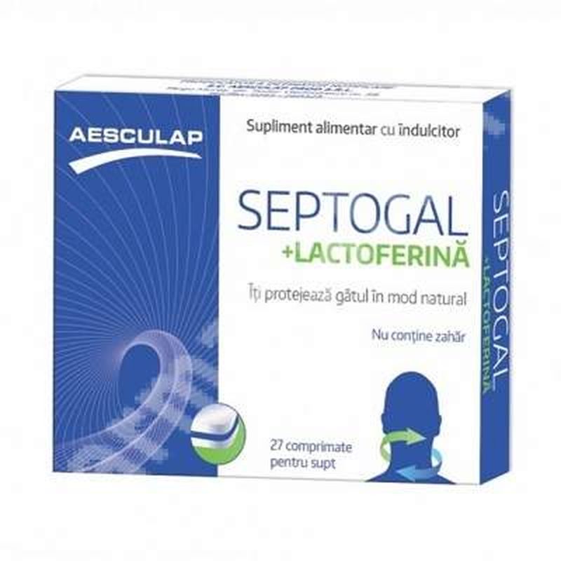 Septogal + Lactoferina, Aesculap | 27 comprimate