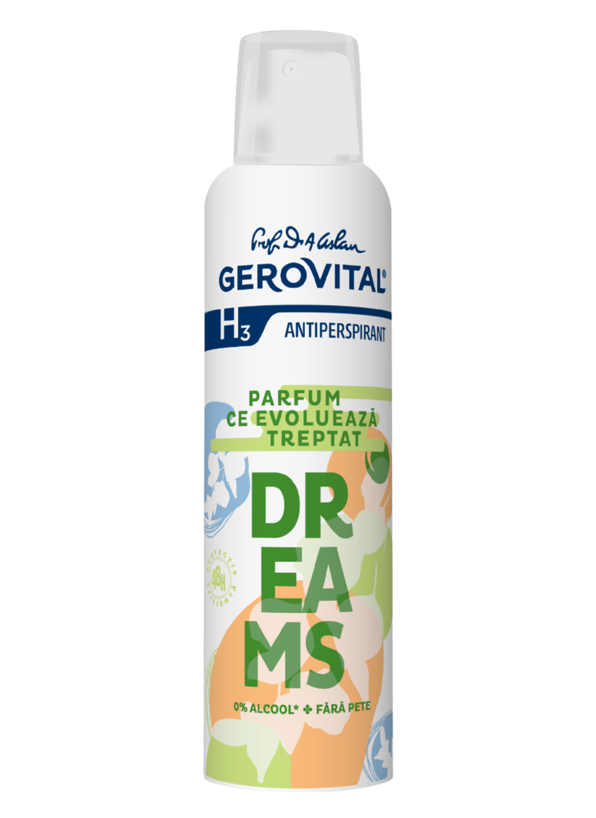 Deodorant antiperspirant Dreams Gerovital H3, Farmec | 150 ml