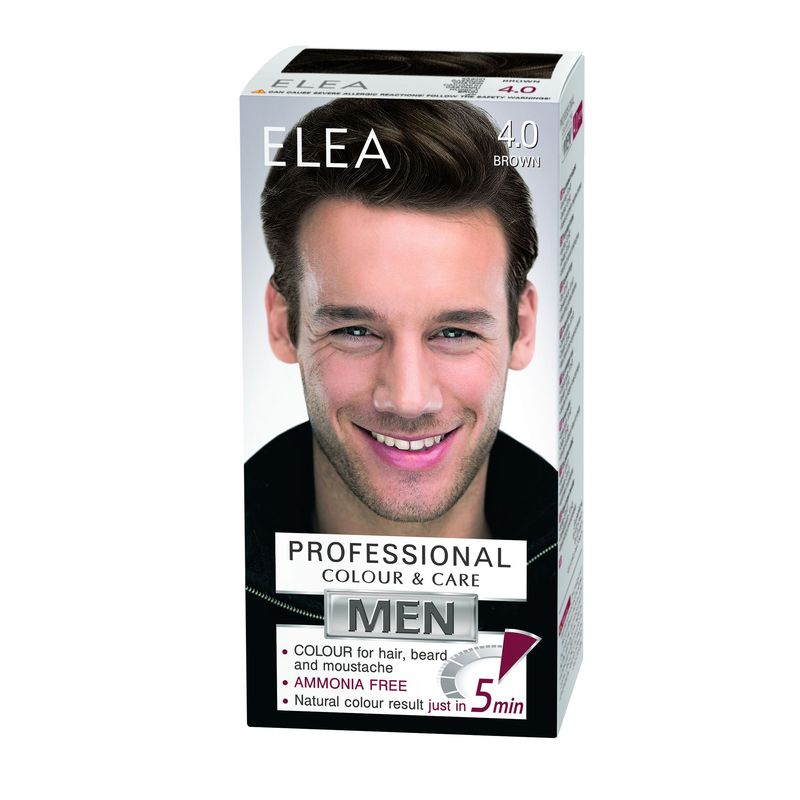 Vopsea barbati pentru par, barba si mustata 4.0 - Saten, Elea Professional | 50 ml
