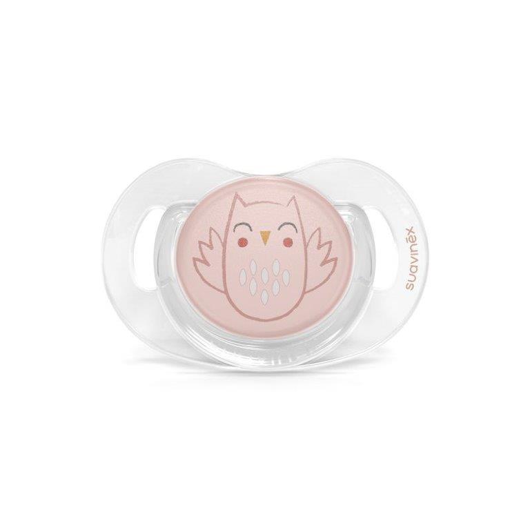 Suzeta anatomica SX Pro din silicon premium 0-6 luni, bufnita roz, Bonhomia, Suavinex