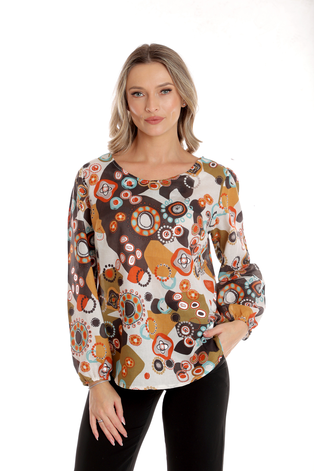 Bluza dama CP25025 multicolor stilizat, Cesy | marimea L