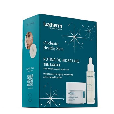 Ser Hidratant Aquafil Hydra + Crema Hidratanta Aquafil Hydra Rich, Ivatherm | Ser 30 ml + Crema 50 ml